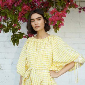 Innika Choo Pocket Smock Mini Dress in Honeycomb